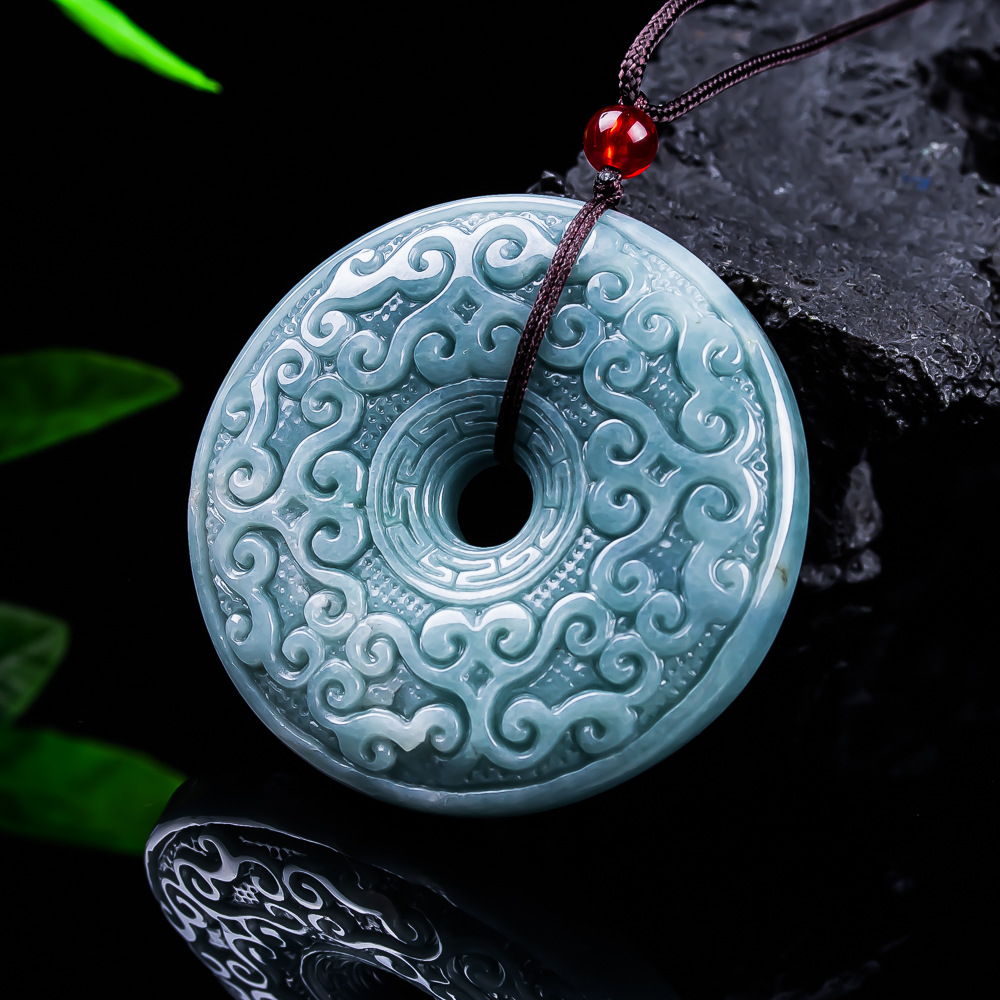 Luxury Gifts Jewelry & Watches Namfleg Mostar - Natural Burmese Jadeite Flower Pendant Necklace