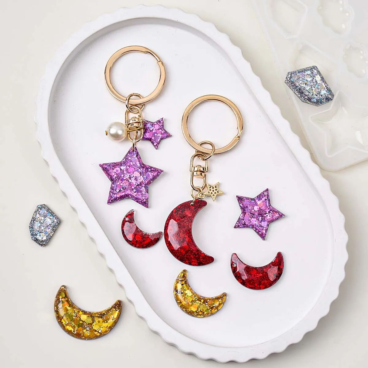 Moon Star Earrings - Earring Resin Silicone Mold DIY with