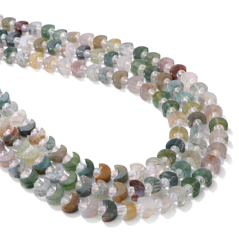 7-8mm Natural Stone Moon Shape - Moon Star Earrings review and price