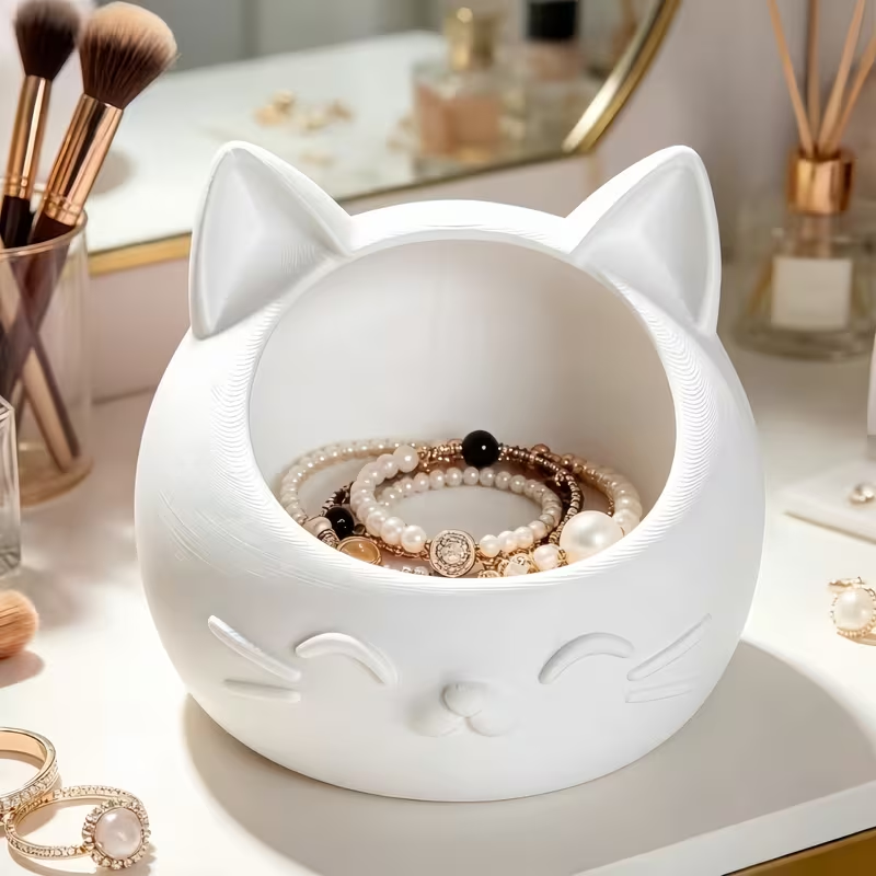 Mini Cartoon Cat-Shaped Storag - Jewels On Watches review and price