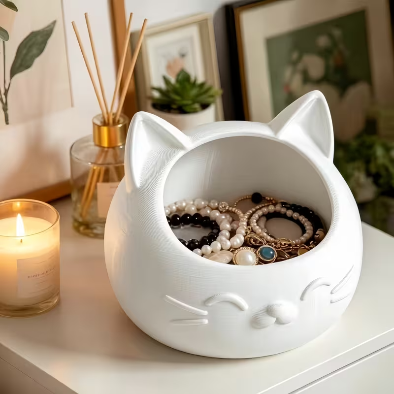 Mini Cartoon Cat-Shaped Storag - Jewels On Watches review and price