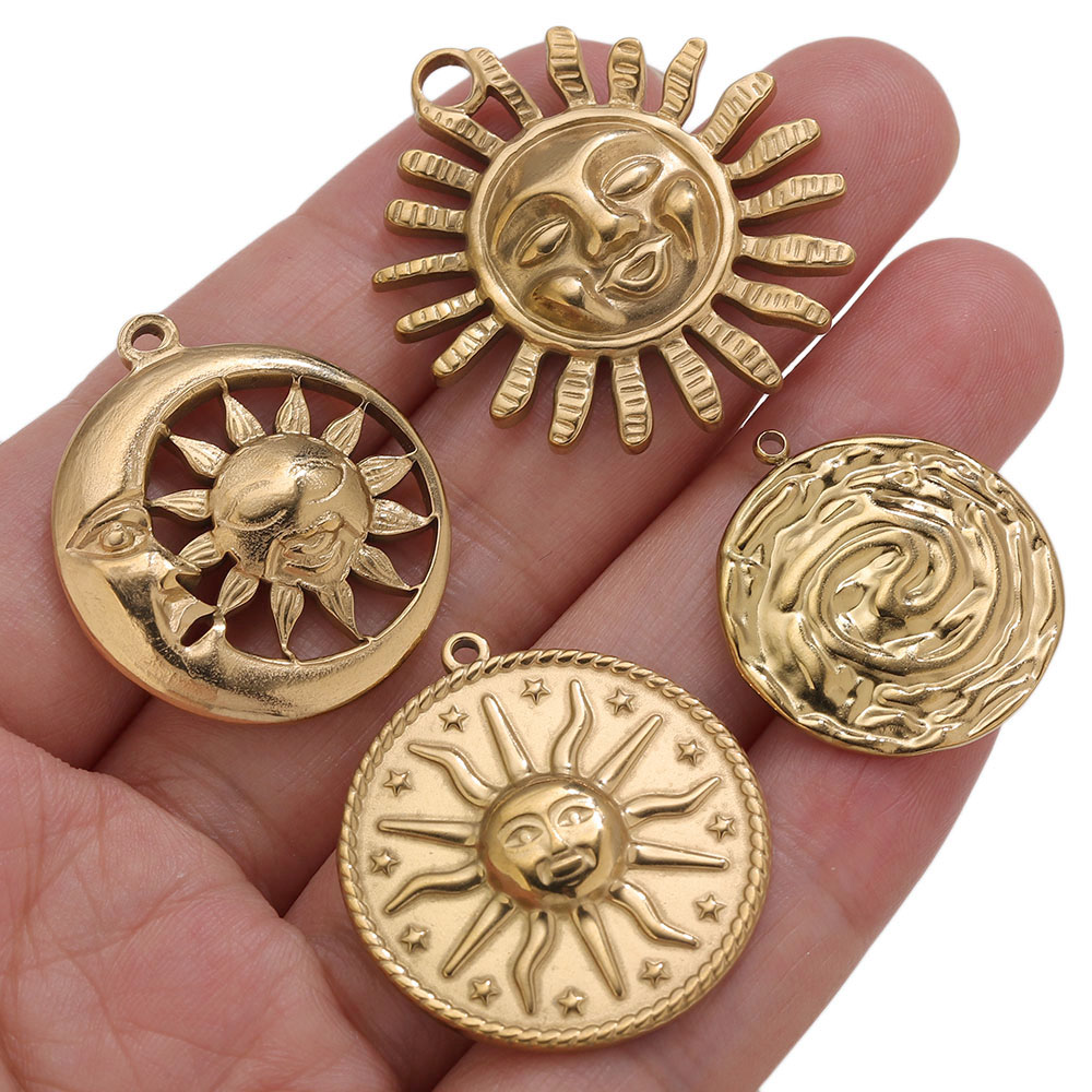 5pcs PVD Gold Charms Stainless - Moon Star Earrings review and price
