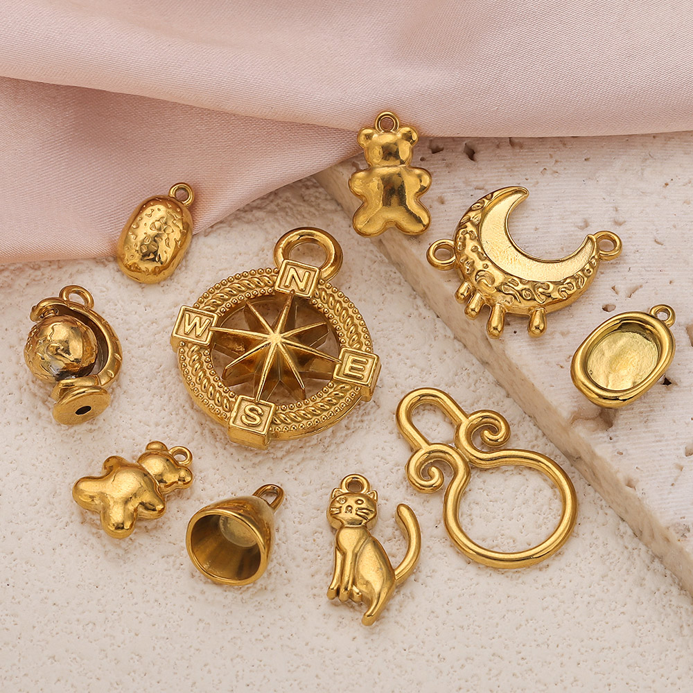 5pcs Stainless Steel Kitten Gl - Moon Star Earrings review and price