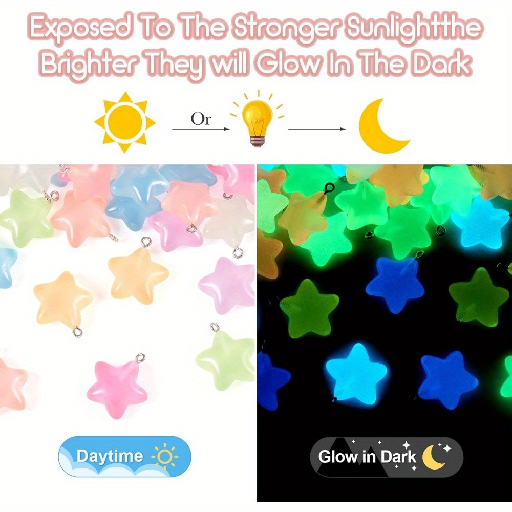 6/24/40pcs Mixed Color Luminou - Moon Star Earrings review and price