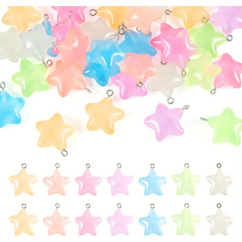 6/24/40pcs Mixed Color Luminou - Moon Star Earrings review and price