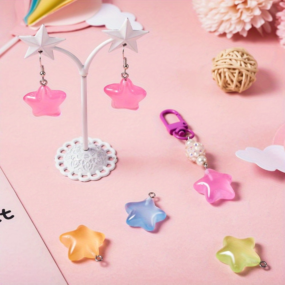6/24/40pcs Mixed Color Luminou - Moon Star Earrings review and price