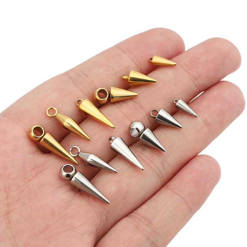 10pcs Stainless Steel Cone Cha - Moon Star Earrings review and price