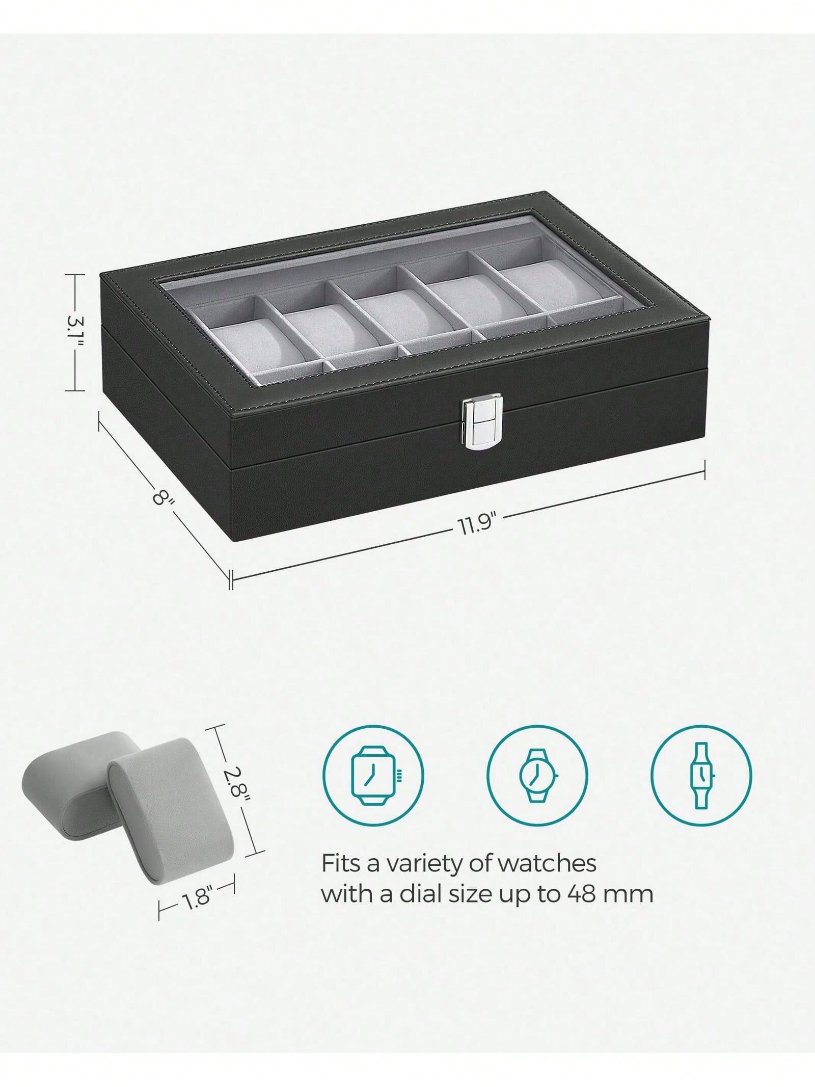 12-Slot Lockable Watch Box wit - Jewels On Watches review and price