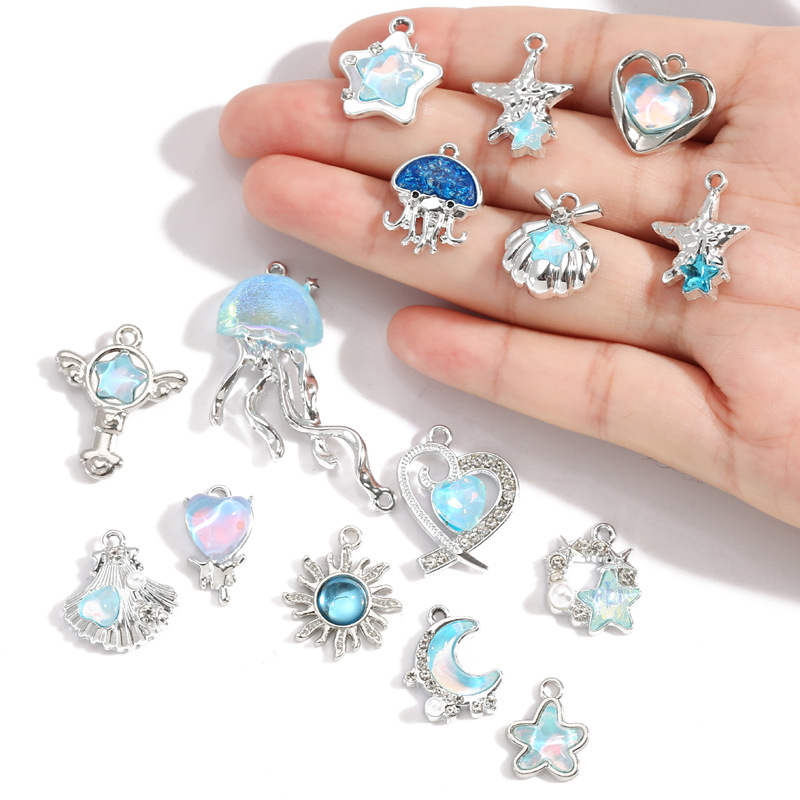 10Pcs Silver-plated Alloy Crys - Moon Star Earrings review and price