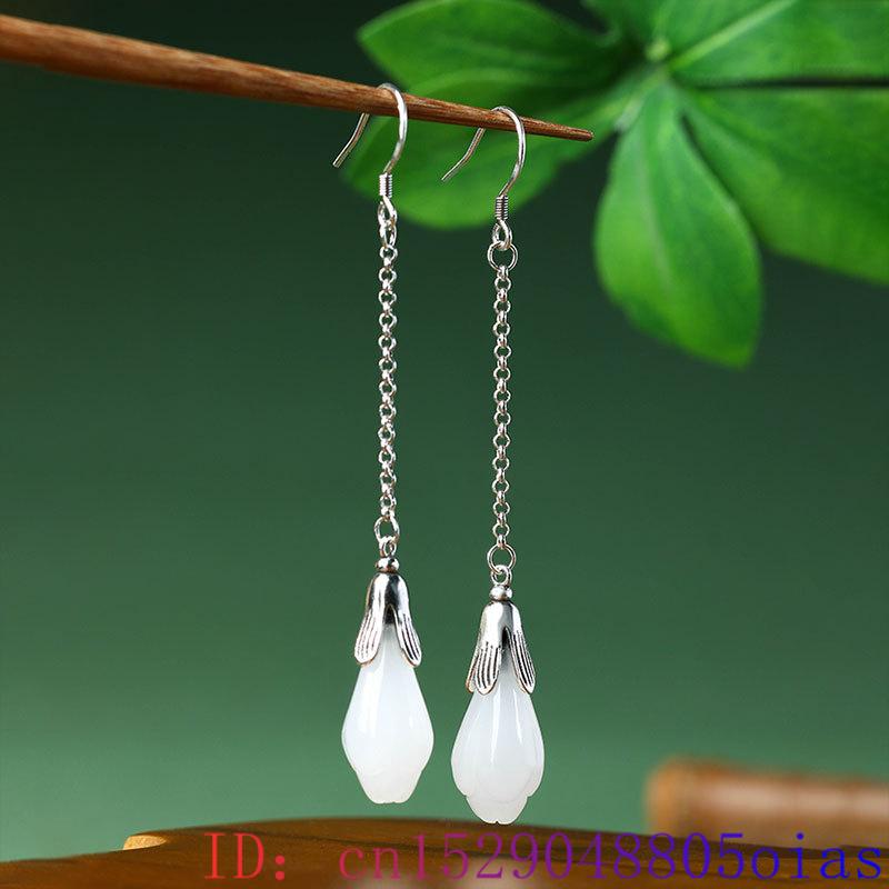 White Real Jade Flower Earring - Luxury Gifts Jewelry & Watches Namfleg Mostar review and price
