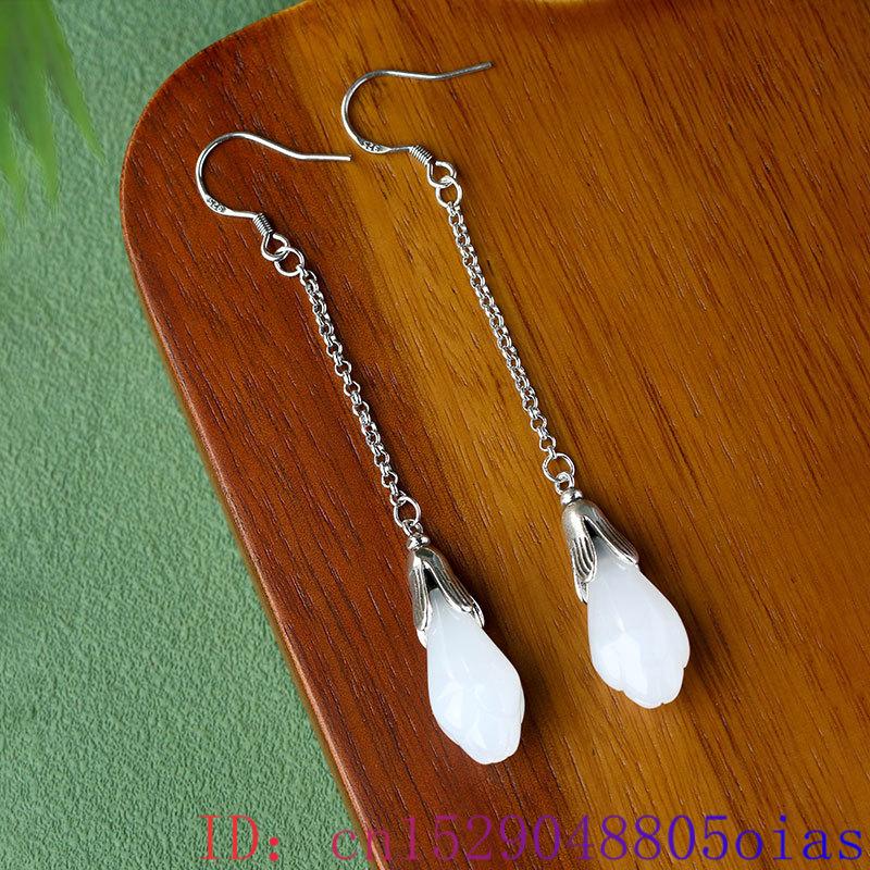White Real Jade Flower Earring - Luxury Gifts Jewelry & Watches Namfleg Mostar review and price