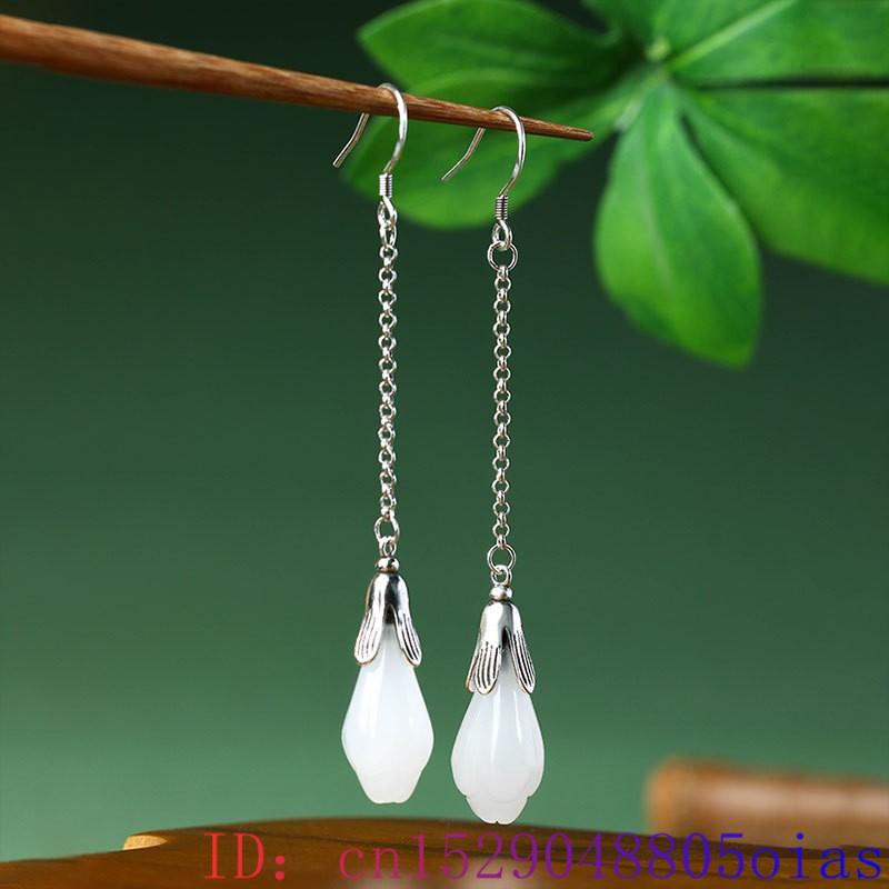 White Real Jade Flower Earring - Luxury Gifts Jewelry & Watches Namfleg Mostar review and price