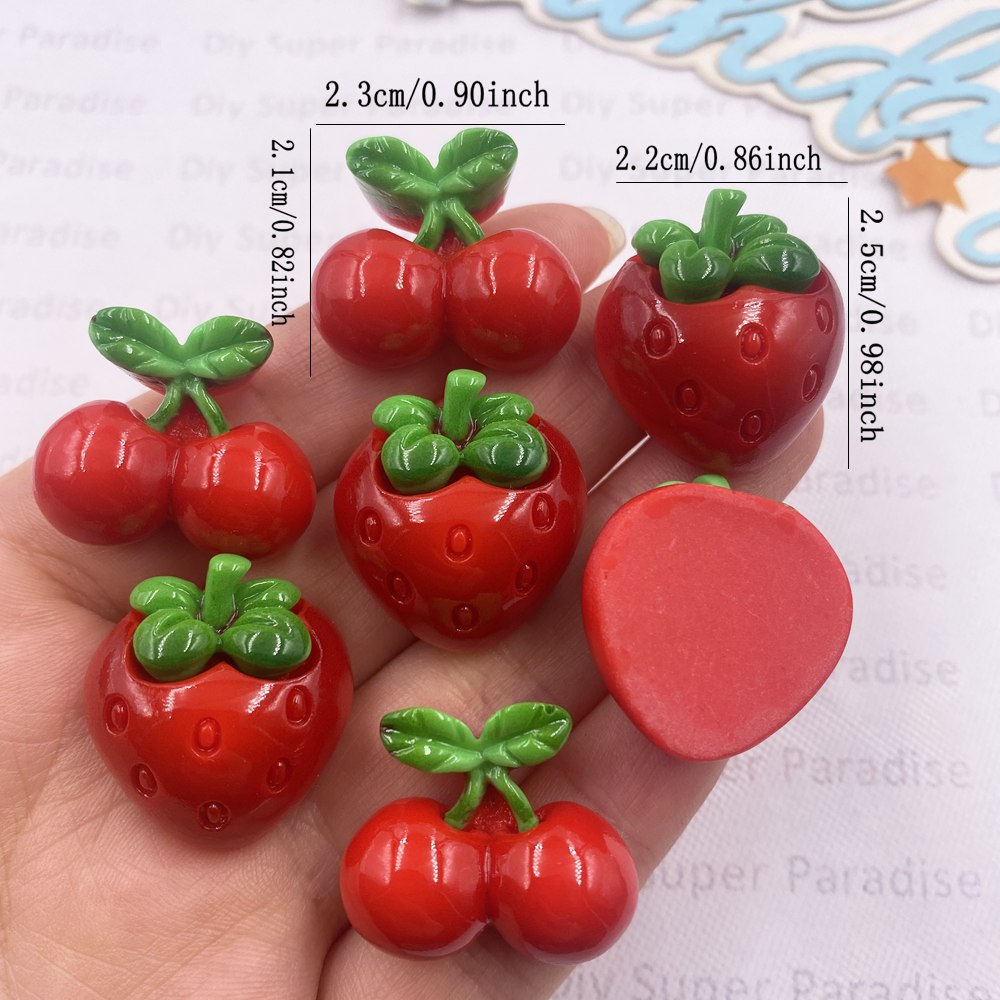 8PCS Resin Kawaii Colorful Red - Paradise Jewelry & Watches Llc Miami review and price