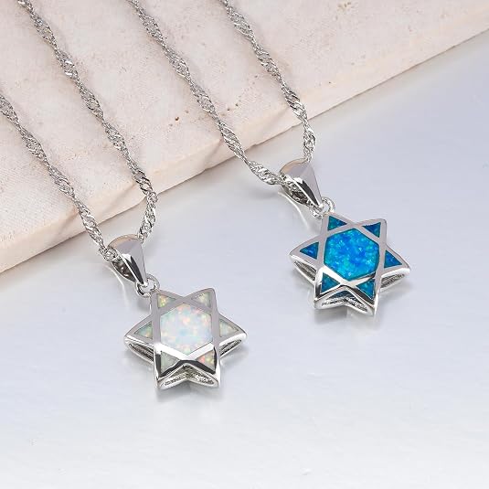 Star of David Opal Pendant Nec - Jewelry & Watches Store review and price