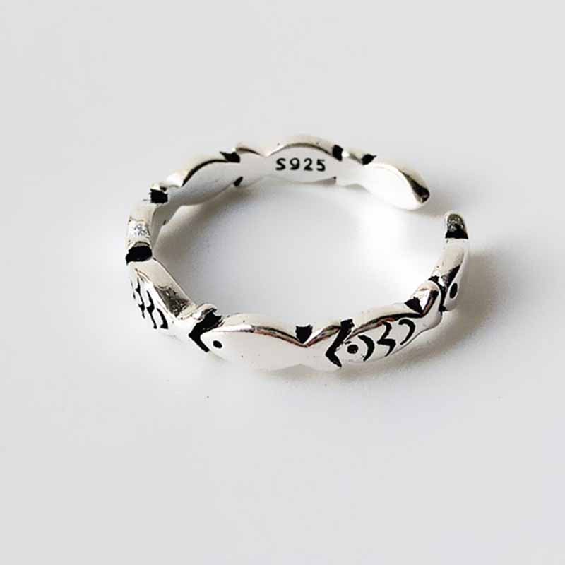 925 Sterling Silver Fish Adjus - Statement Cocktail Ring review and price