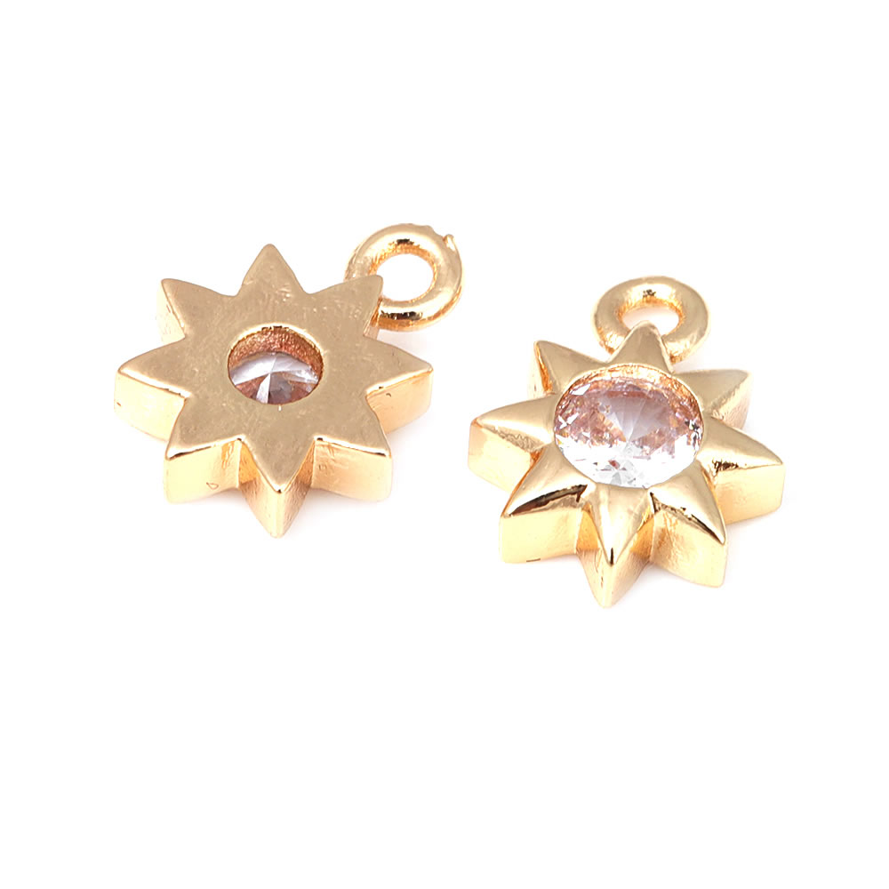 18K Gold Color Brass Zircon Cr - Moon Star Earrings review and price