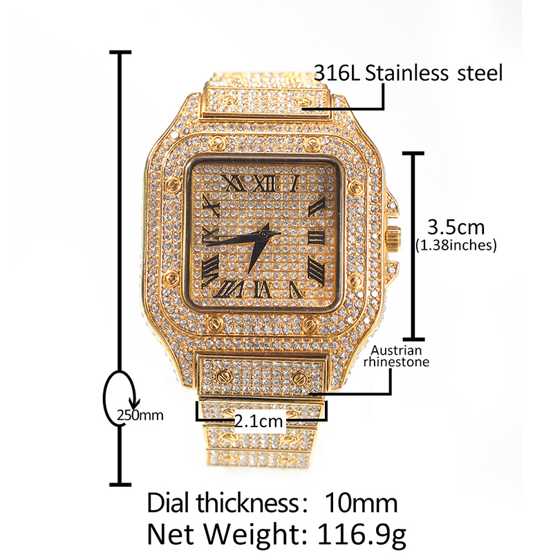 Hip Hop Luxury Quartz Wrist Wa - Jewelry Type Watches review and price