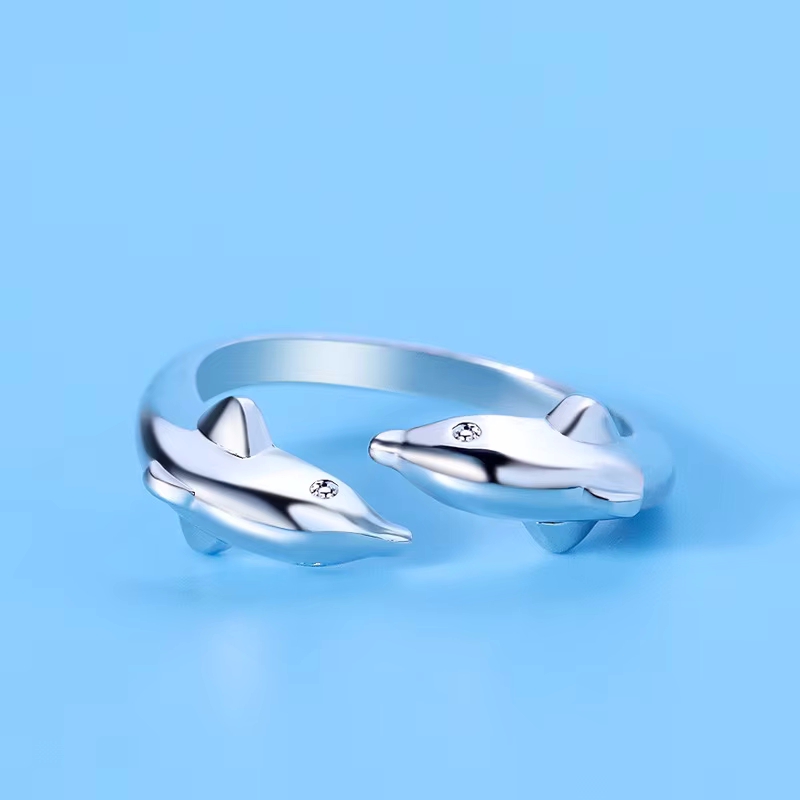925 Sterling Silver Dolphin Ri - Statement Cocktail Ring review and price